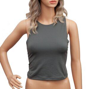 Reoria Olive Green Sleeveless Crop Tank Top Size Large NWT